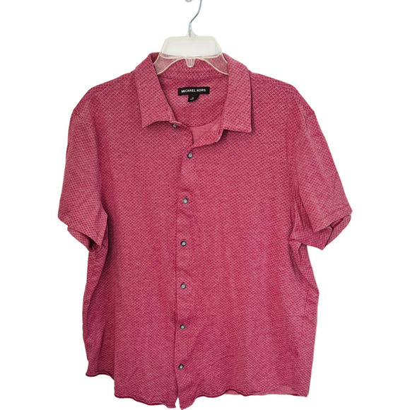 Michael Kors Other - MICHAEL Kors Men's Logo Stretch Cotton Shirt Red Size XL